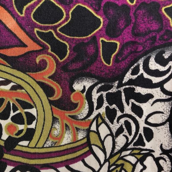 Chico’s‎ Travelers Black Modern Print Top Size 2 Large Slinky Knit Statement - Picture 10 of 10